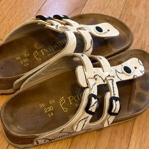 Birkenstock Papillio cream patterned sandals